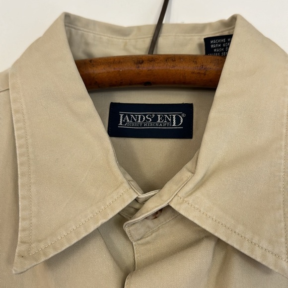 Men’s Land’s End Khaki camp/work shirt. Short sleeved. Button up front. L. EUC. - Picture 3 of 5